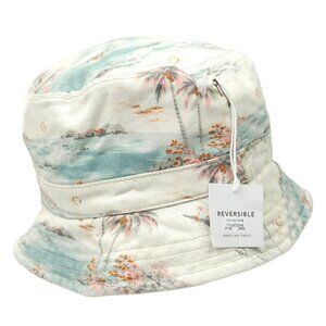 American Eagle Reversible Bucket Hat OS Tropical Beach Print Festival Summer NWT
